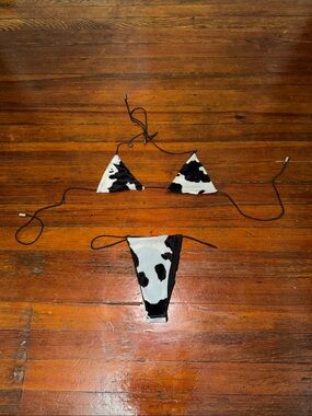 Melissa Simone x Ice Studios Cow Print Bathing suit Sz. S
